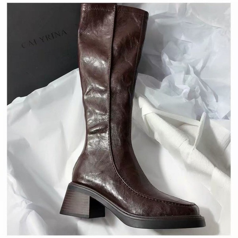 Round-toe Thick-soled Long Boo - Women'S Fashion Knee High Boots review and price